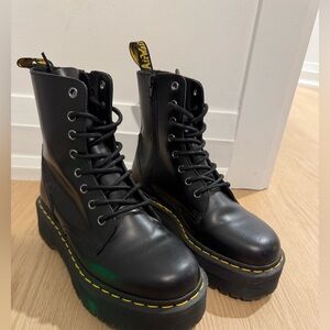 Dr. Martens Black Platform Combat Boots